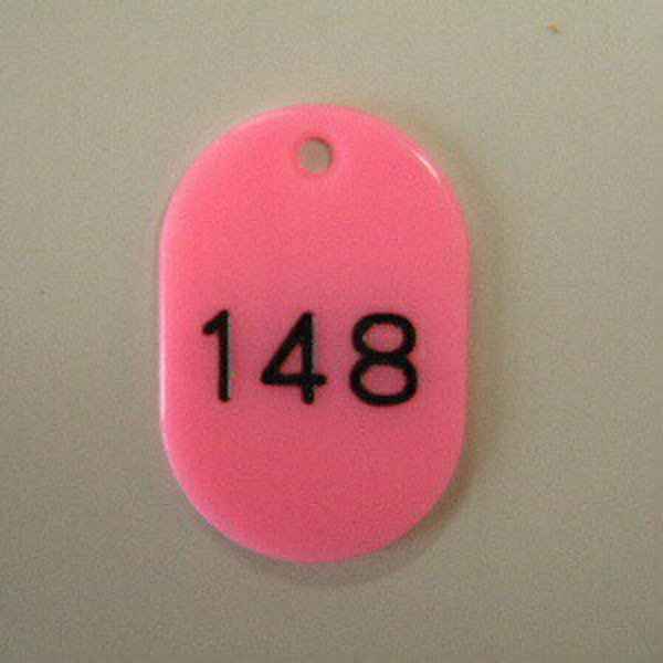 番号札　小判型・スチロール製　番号入（連番）　50枚1セット CR-BG43-PI