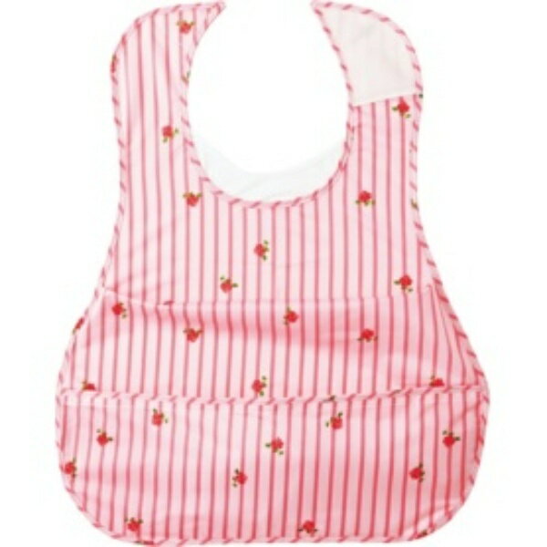 オオサキメディカル　プラスハート　こぼれにくい食事用エプロン　ポケット付サイドタック　ピンク　73755　1枚 562-5170