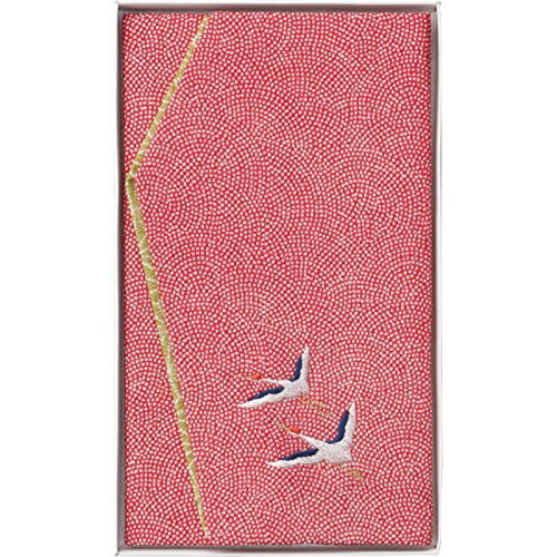 刺繍入り金封ふくさ 赤鶴 C3042034 刺繍入り金封ふくさ 赤鶴 C3042034