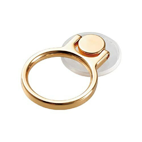 エレコム スマートフォン(スマホ)用ストラップ フィンガーリング クリア スタンダード ゴールド P-STRBCRGD