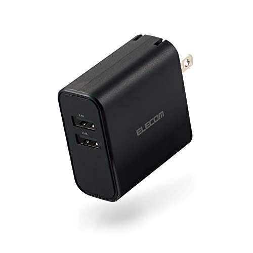 エレコム スマートフォン(スマホ)・タブレット用AC充電器/4.8A出力/USB-Aメス2ポート/おまかせ充電搭載/ブラック MPA-ACU05BK エレコム スマートフォン(スマホ)・タブレット用AC充電器/4.8A出力/USB-Aメス2ポート/おまかせ充電搭載/ブラック MPA-ACU05BK