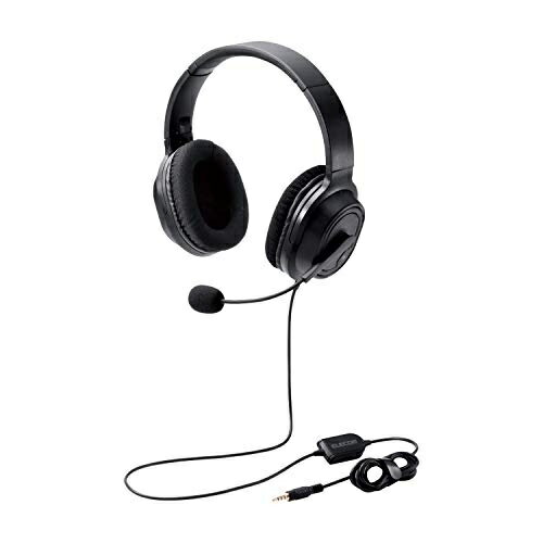 エレコム オーバーヘッドタイプヘッドセット/両耳/4極/変換ケーブル付/40mmドライバ/ブラック HS-HP30TBK エレコム オーバーヘッドタイプヘッドセット/両耳/4極/変換ケーブル付/40mmドライバ/ブラック HS-HP30TBK