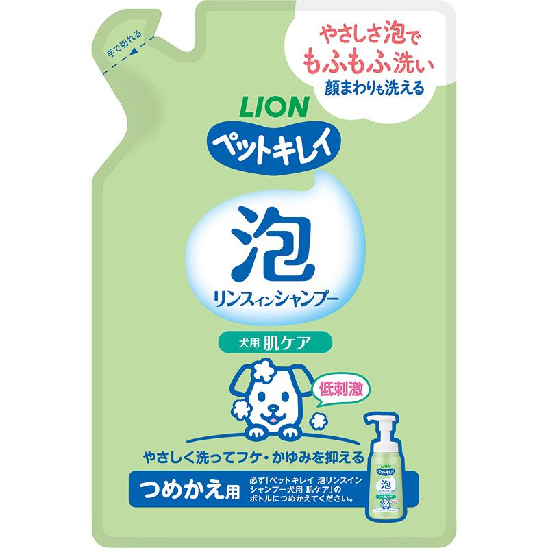 ペットキレイ 泡リンスインシャンプー 肌ケア つめかえ 180ml