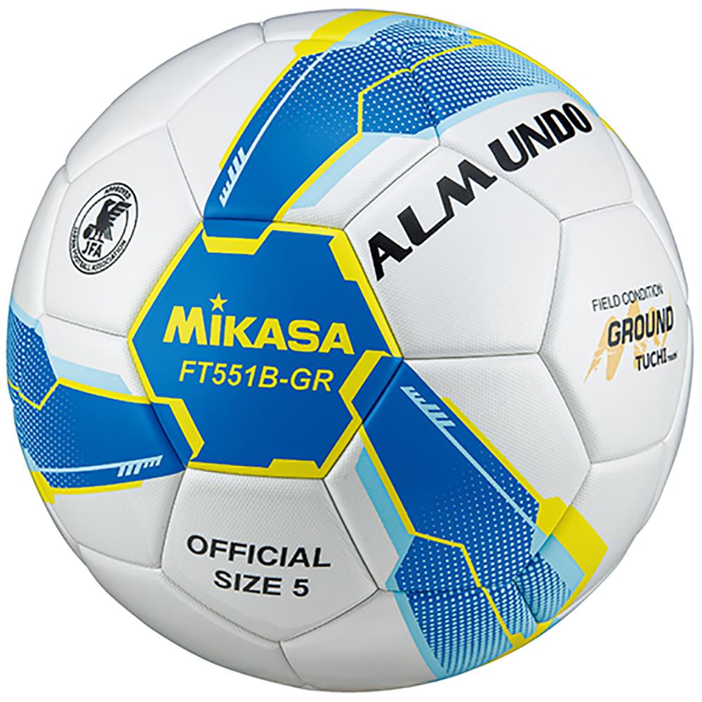 ミカサ(MIKASA) サッカーボール 5号球 日本サッカー協会 検定球 ALMUNDO(アルムンド) 一般・大学・高校生・中学生用 貼りボール ブルー/イエロー 土用 FT551B-GR-SBY 推奨内圧0.8(kgf/?)