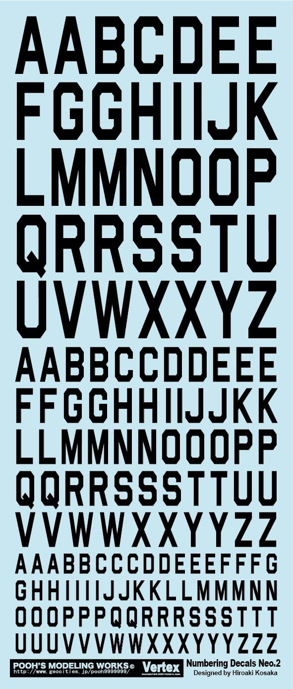 プーズモデリングワークス ベルテクス ナンバリングデカールネオ2 ブラック プラモデル用デカール VNC-03K