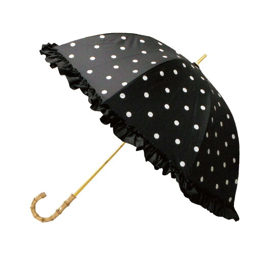 カミオジャパン 日傘 完全遮光 長傘 50cm フリル/ドット 【遮光率/UVカット率100%/UPF50+/紫外線カット/晴雨兼用/深張】 おしゃれ レディース 女性 ピンクトリック 【ブラック】 カミオジャパン 日傘 完全遮光 長傘 50cm フリル/ドット 【遮光率/UVカット率100%/UPF50+/紫外線カット/晴雨兼用/深張】 おしゃれ レディース 女性 ピンクトリック 【ブラック】