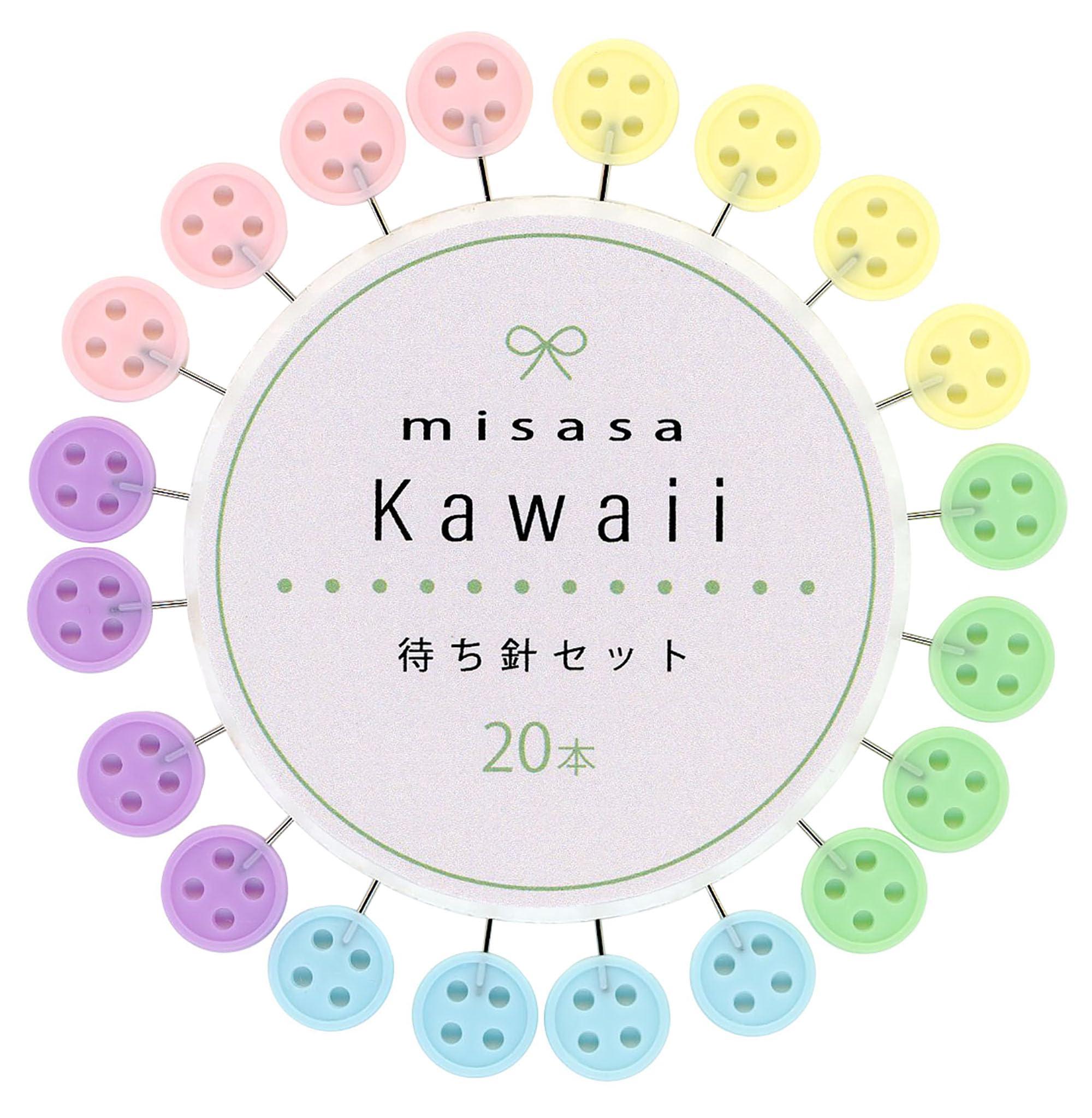 ミササ Kawaii待ち針 ボタン 20本 No.8134
