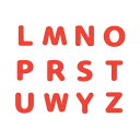 ラブリーネーム【赤】 お名前ワッペン【L~Z】 アイロン接着 ひらがな 数字 L