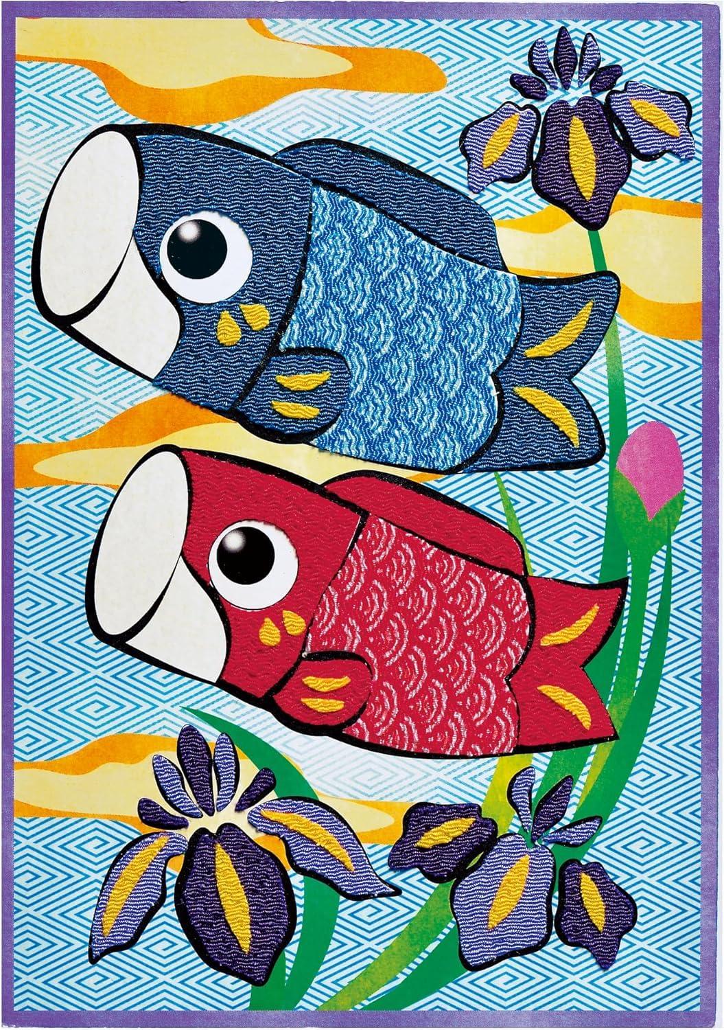 タカギ繊維 Panami 手芸キット 季節のかんたん 貼り絵 キット (サイズ 約12.8cm×18.2cm) こいのぼり TH-2