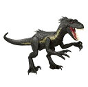マテル ジュラシックワールド(JURASSIC WORLD) ダメージ!ひかるインドラプトル 子供向けフィギュア 恐竜 おもちゃ 全長:約37.8cm 4歳から ブラック JCG26
