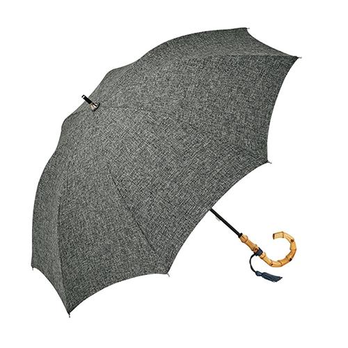 ビコーズ because 長傘 47cm UVカット約99% 日傘 ポリエステル バンブーハンドル 晴雨兼用 レディース 婦人傘 おしゃれ グレー 小さめ プレーンカラー