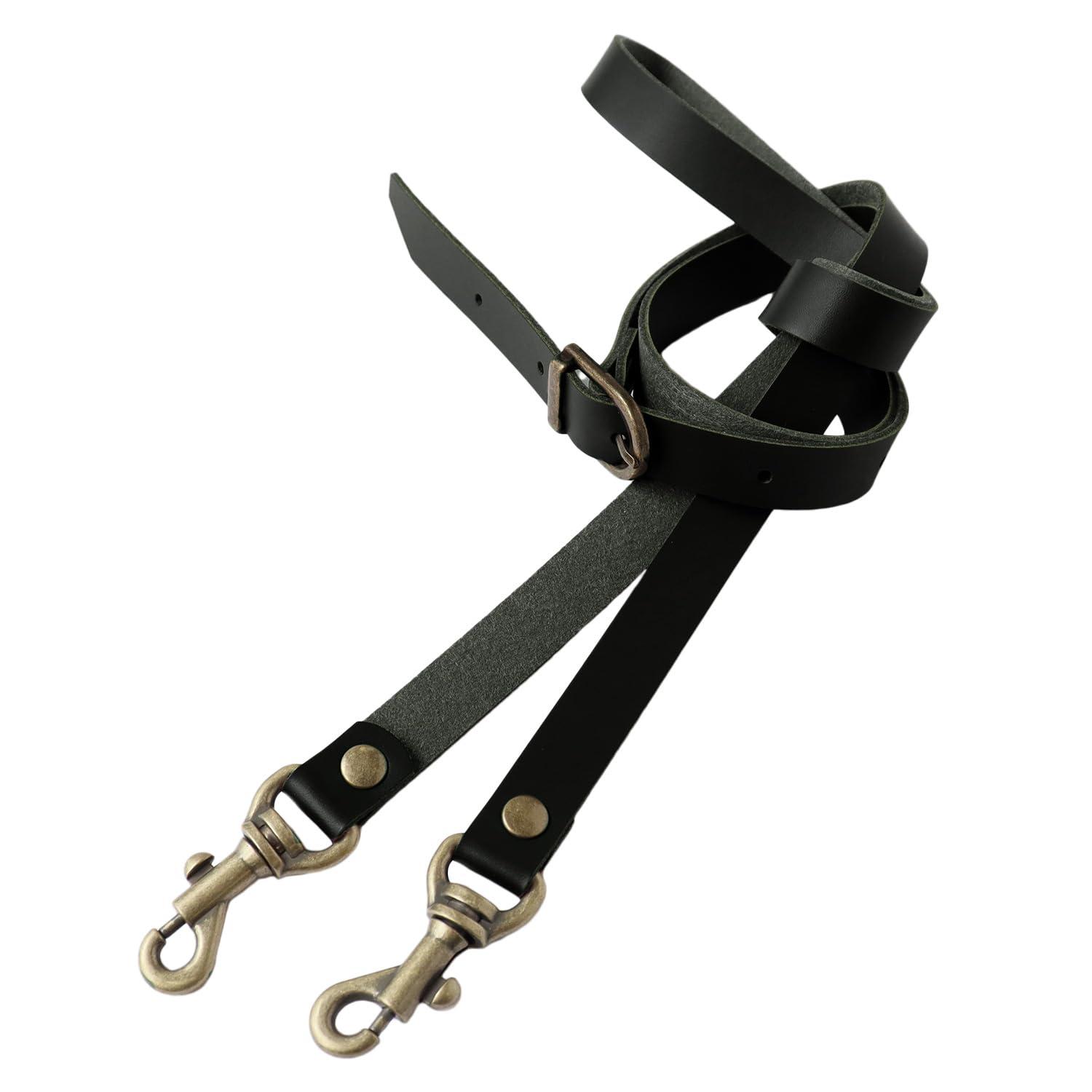 日本紐釦貿易(Nippon Chuko) ショルダーストラップ 幅1cmレザー製 120cm 巾1.5cm 黒 S1215-B