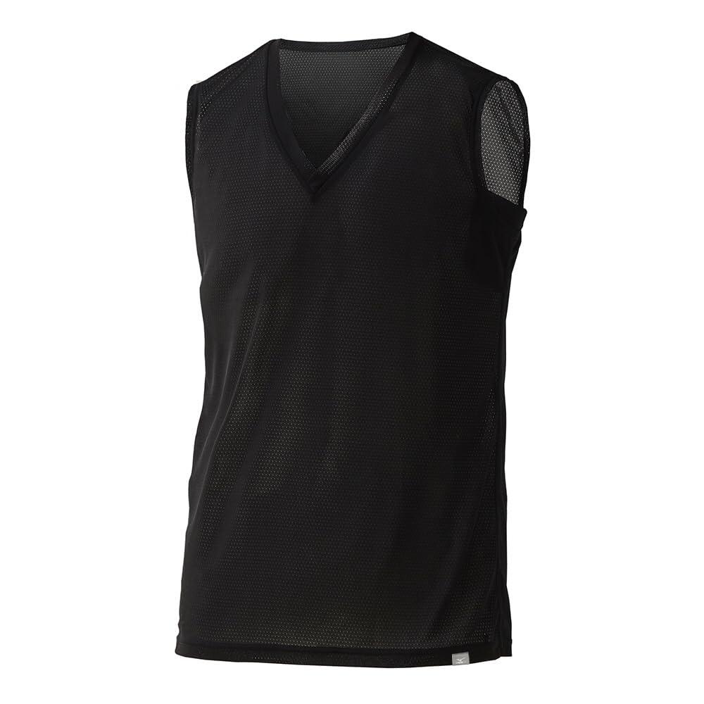 mizuno メンズ カルエアーVネックノースリーブ ブラック M