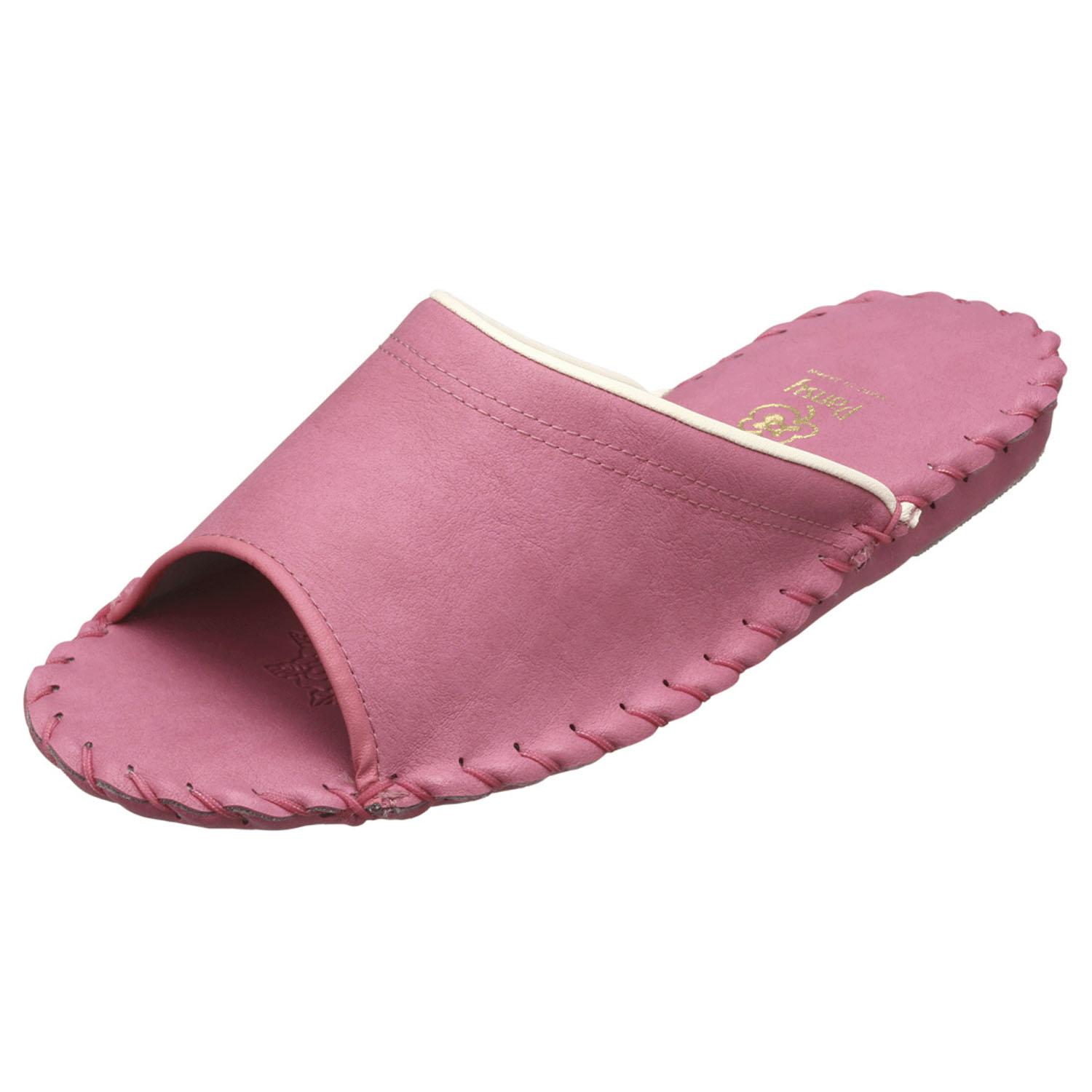 [パンジー] 9505J レディース ルームシューズ スリッパ 日本製 リニューアル 手編み S ローズ