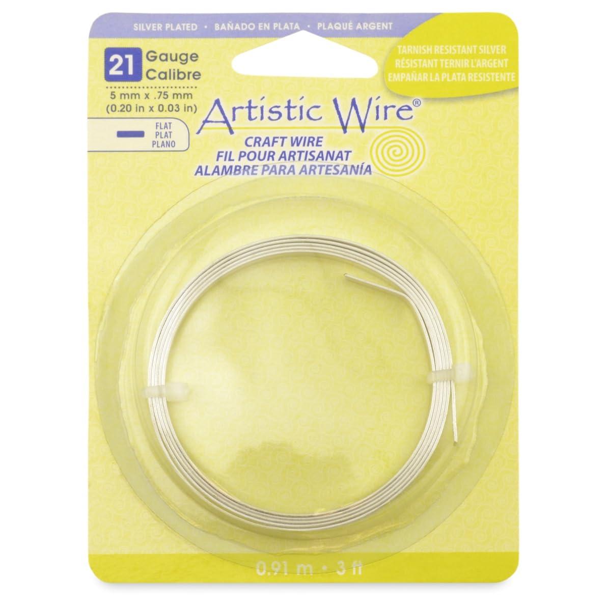 ビーズ ビーズ用具 アーティスティックワイヤー フラットワイヤー 5mm ノンターニッシュシルバー