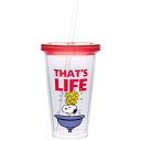 大西賢製販 PEANUTS ストロータンブラー CLEAR サイズ:約φ10.3 H16/ストロー:約φ10.3 H23cm PQ-1600(3)