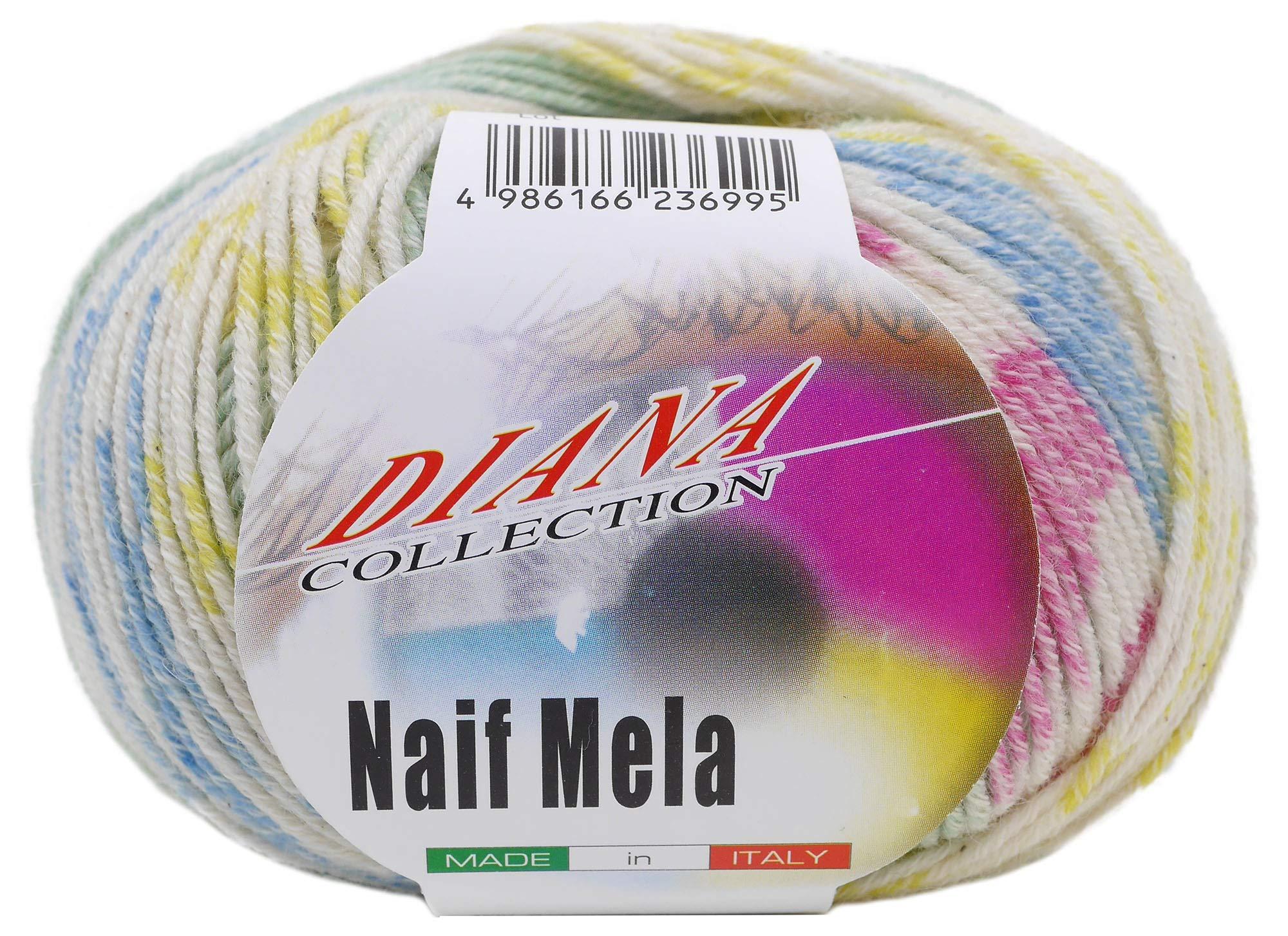 NASKA 毛糸 ナイフメーラ 合太 col.710 黄緑 系 50g 約150m F-10