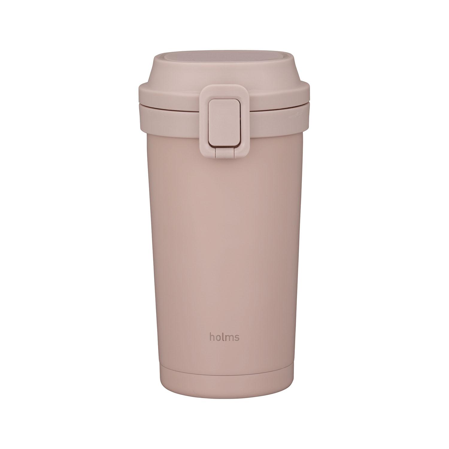 シービージャパン 水筒 タンブラー 400ml スモークピンク [食洗機対応] ワンタッチ開閉式 真空断熱 2層構造 ワンタッチタンブラー400 holms