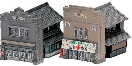 グリーンマックス Nゲージ 2163 看板建築 2棟入り (未塗装キット)