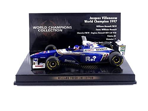 Minichamps 436976603 1:43 Williams Renault FW19-Jacques Villeneuve-World Champion 1997-ダーティバージョン コレクターミニチュアカー マルチカラー