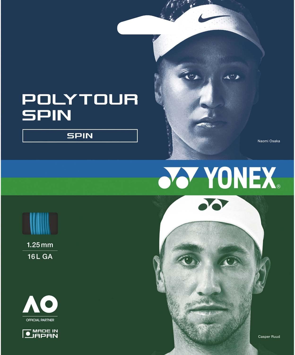 YONEX(ヨネックス) 硬式テニス ストリング ガット ポリツアー スピン 125 200m コバルトブルー(060) 1.25mm PTGSPNR2