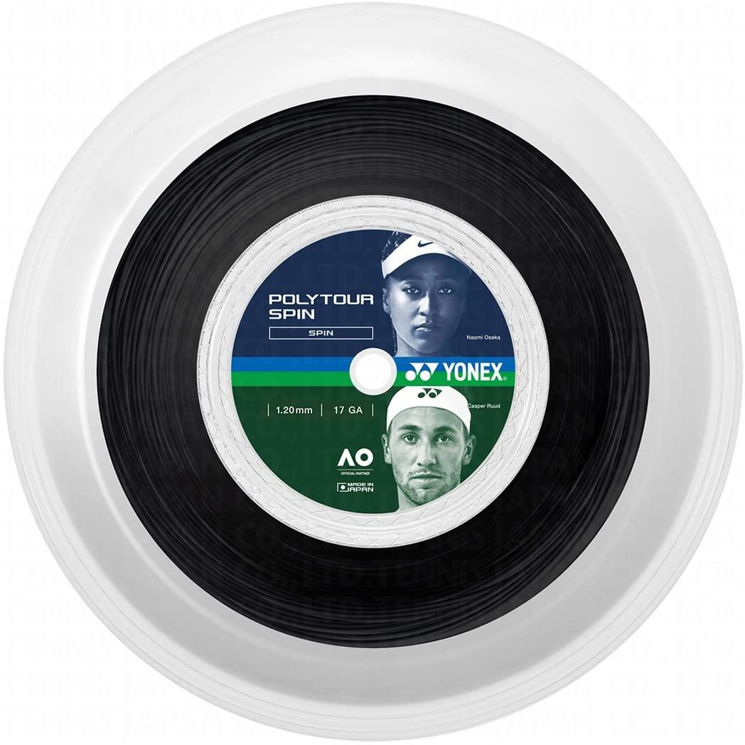 YONEX(ヨネックス) 硬式テニス ストリング ガット ポリツアー スピン 120 200m ブラック(007) 1.20mm PTS120R2
