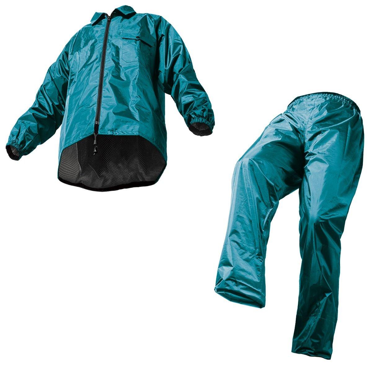 Makku(マック) レインスーツ・上下セット ターコーズ 5L 裾上げ調整可能 防水 アジャストマック AS-5100