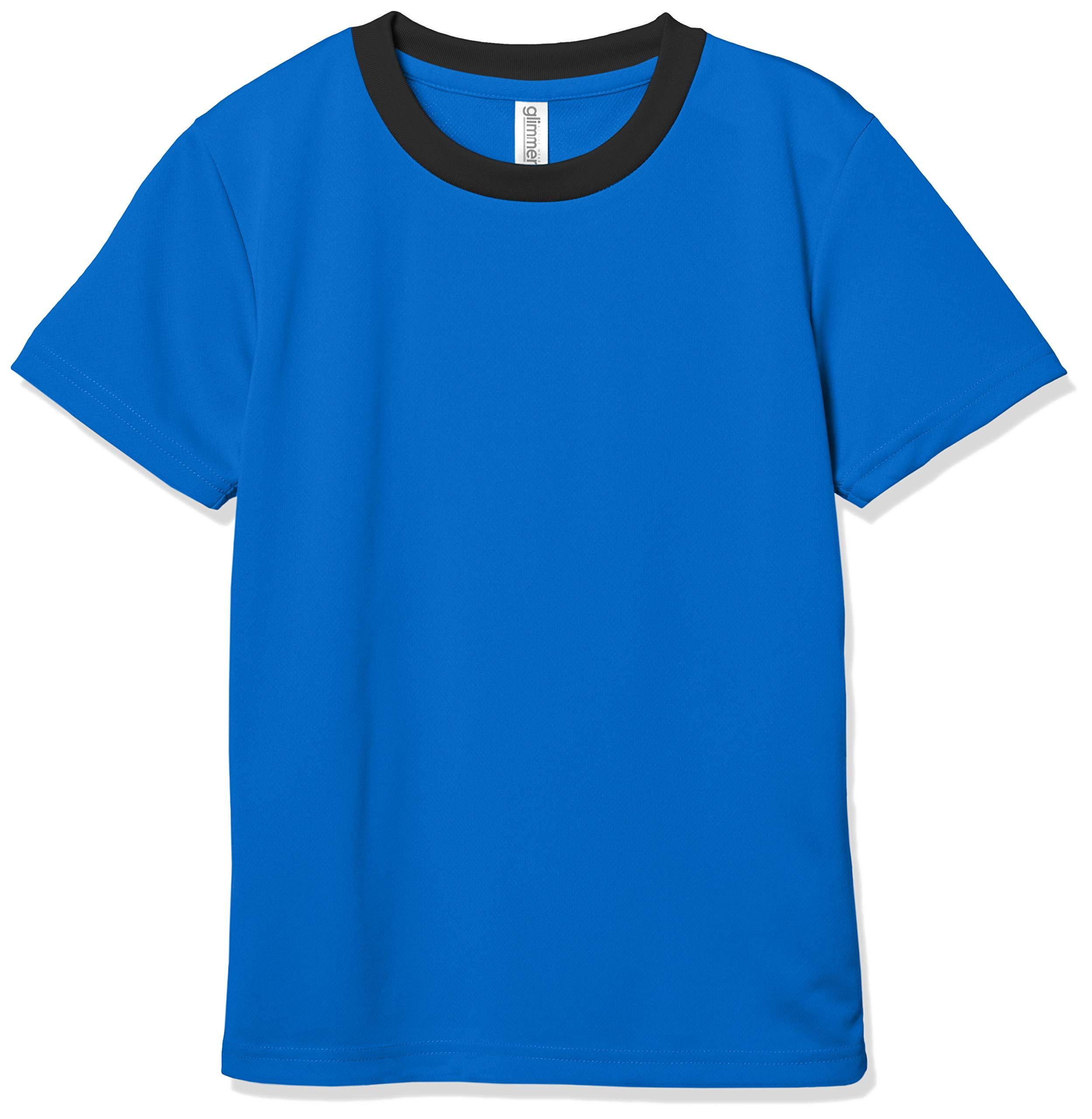 [グリマー] 半袖 4.4oz ドライ Tシャツ [UV カット] キッズ ロイヤルブルー×ブラック 日本 110cm (-)