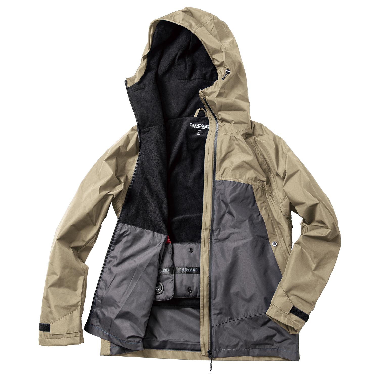 [マック] レインウェア ネクサスヒートレインジャケット ベージュ×チャコール M