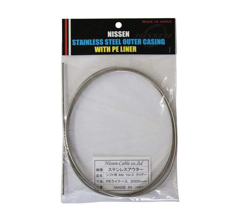NISSEN CABLE CO.,LTD(ニッセンケーブルカブシキガイシャ) 4mm ステンレスシフトアウターVer.3 シマノ11S 2m クリアー 4mm?2m