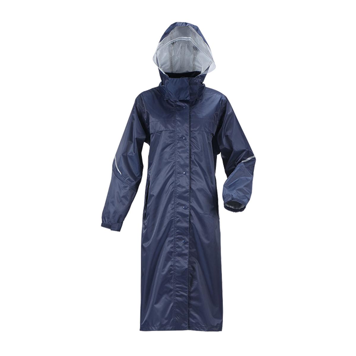[ウィンターチェリー] 通学用レインコート レインタックレインコートII ヘルメット対応フード リュック対応 ネイビー 120cm(着丈)
