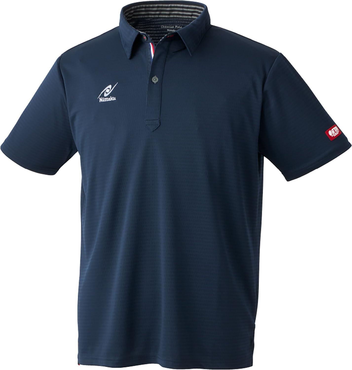 [ニッタク] 卓球 ゲームシャツ J.T.T.A(日本卓球協会) 公認 男女兼用 吸汗速乾 ケミスポロシャツ ネイビー XO