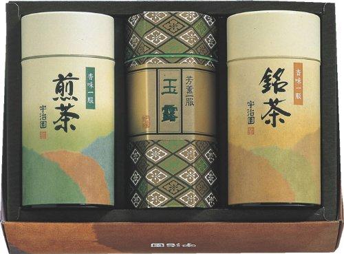 宇治園 銘茶セット 【玉露宝龍/80g・煎茶緑峰/150g・くきほうじ古都かおり/60g】 FUJI-030155540