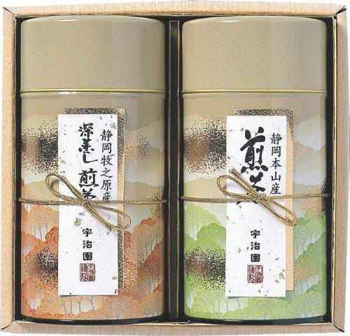 宇治園 産地特選銘茶セット 【静岡本山産煎茶・静岡牧之原産深むし煎茶/各140g】 FUJI-030155620