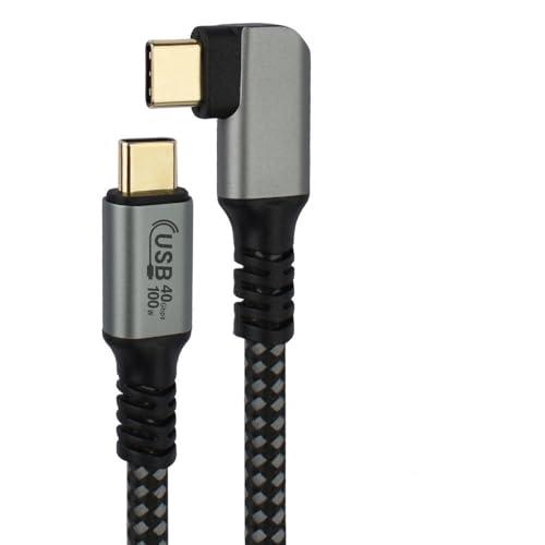 日本トラストテクノロジー USB4対応100W Type-Cケーブル USB-IF認証 PD充電対応 L型コネクタ 1m JTU4L100-CC