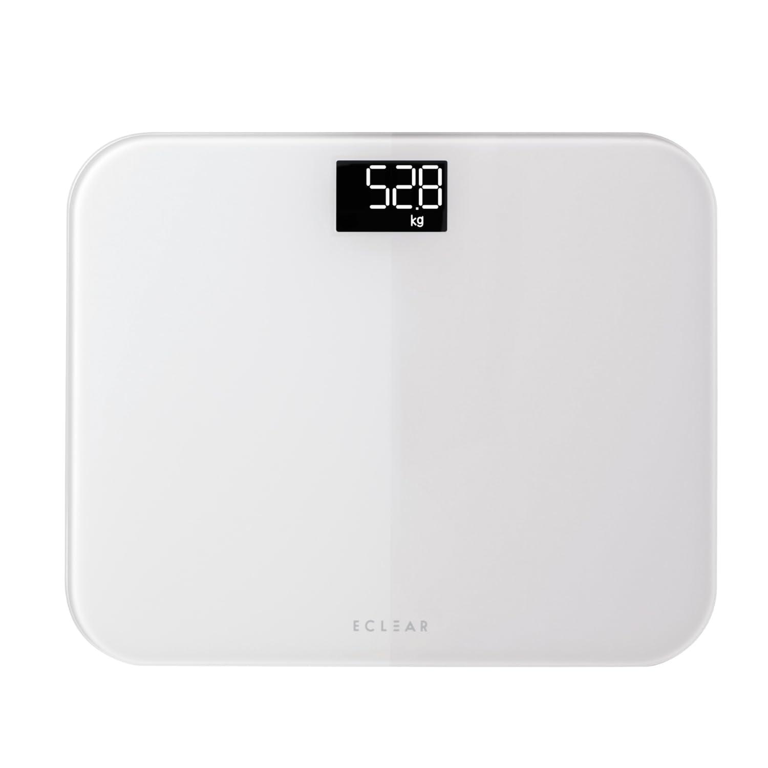 エレコム エクリア 体重計 使いやすさにこだわったデザイン・表示が見やすい黒色背景の液晶デザインを採用 ホワイト HCS-S03WH