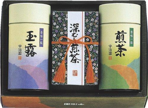 宇治園 銘茶セット 【玉露玉雲・煎茶緑峰/各150g・深むし煎茶/80g】 FUJI-030155580