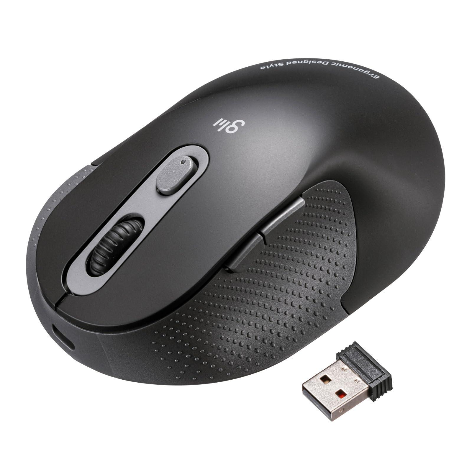 サンワサプライ 静音ワイヤレスエルゴノミクスマウス 2.4GHzワイヤレス・高さ45mm ブラック MA-EWBS528MBK