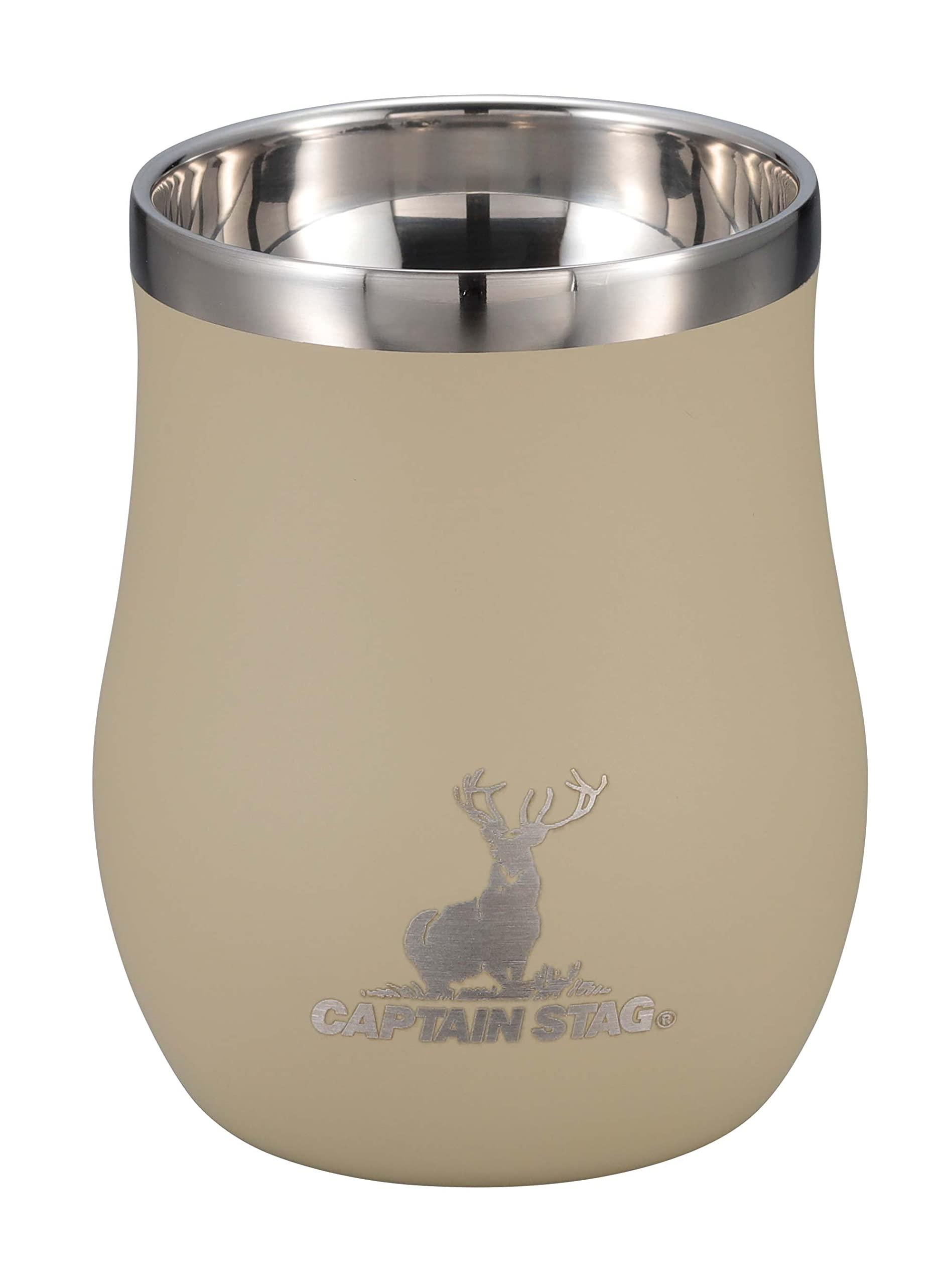 キャプテンスタッグ(CAPTAIN STAG) アウトドア コップ マグカップ マグ カップ タンブラー 香る 真空二重タンブラー 240ml 保温保冷 ステンレス製 ベージュ UE-3578