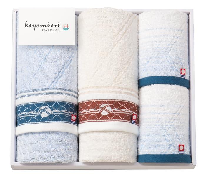 koyomiori フェイスタオル(33×75cm)×2 ウォッシュタオル(33×30cm)×2 日本の伝統衣装である着物をイメー..
