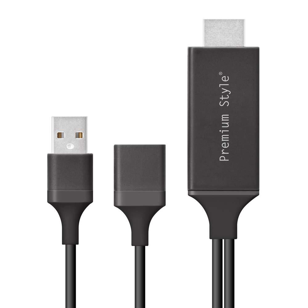 楽天ポッチPremium Style iPhone/iPad用 HDMIミラーリングケーブル ブラック PG-IPTV01BK