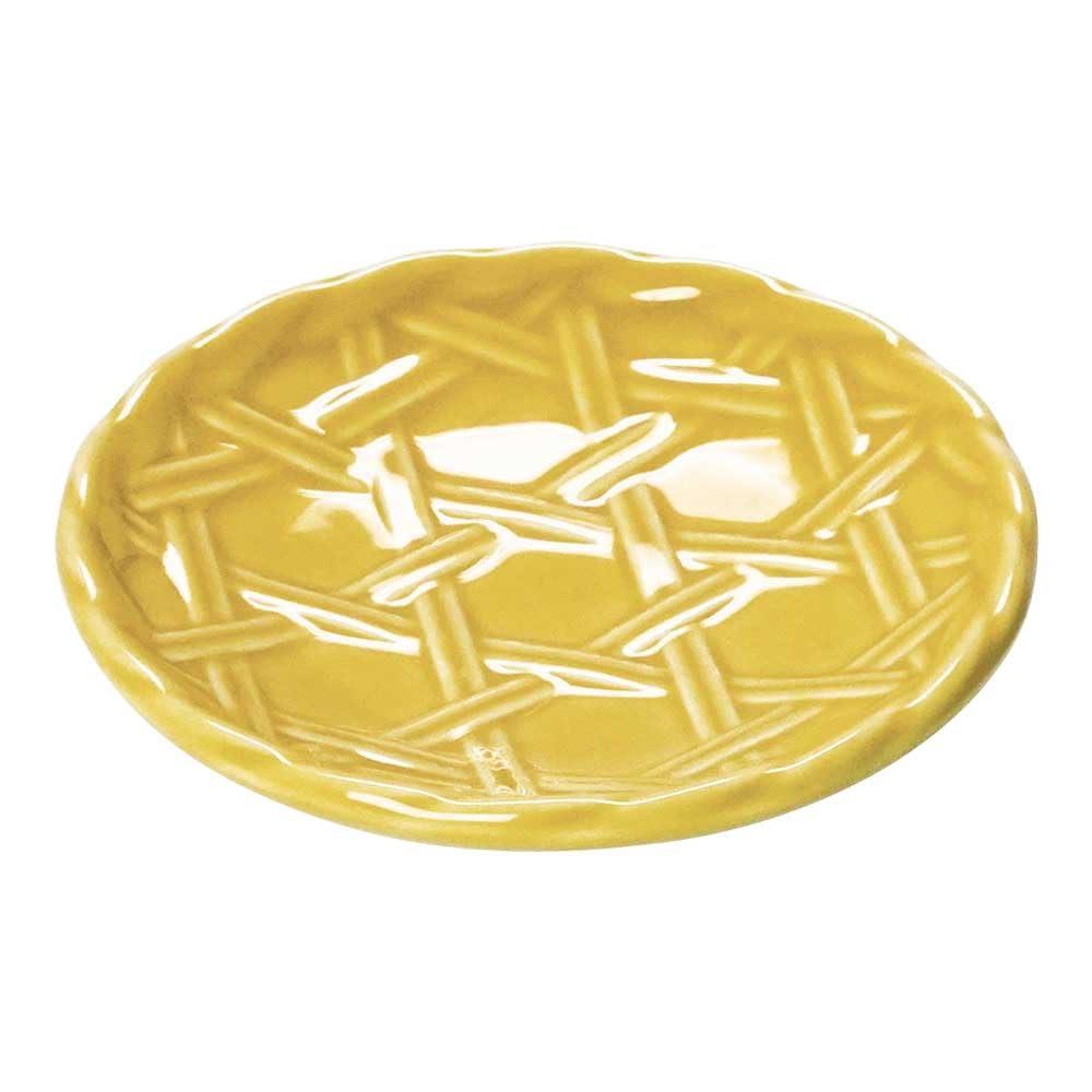 ヤマコー(Yamaco) 六ツ目ざる小皿 白竹色 Φ9xH1.5cm 27945(3)