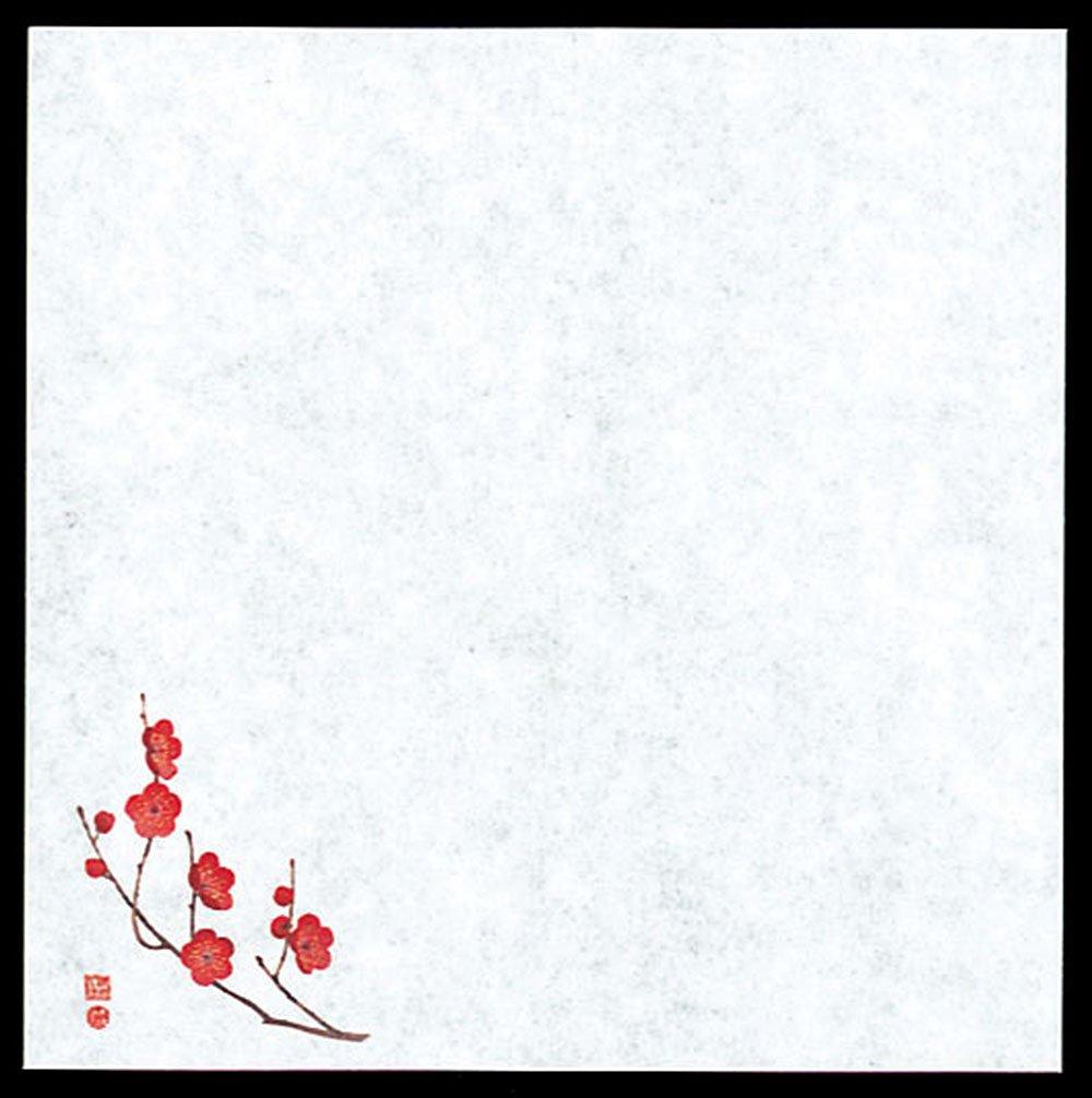 ヤマコー 用美 無蛍光紙 御所の花 耐油天紙 梅 100枚 約12x12cm 65815