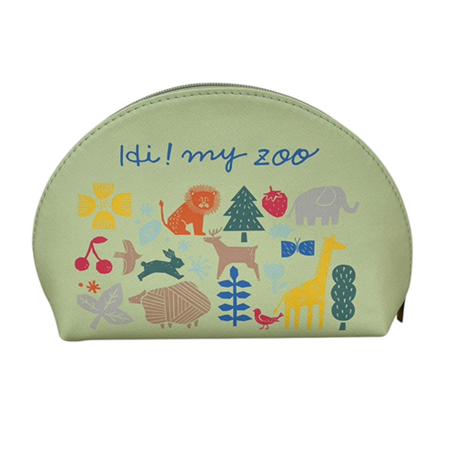 HI!MY ZOO アニマル柄 4連ポーチ MIX・ミントグリーン