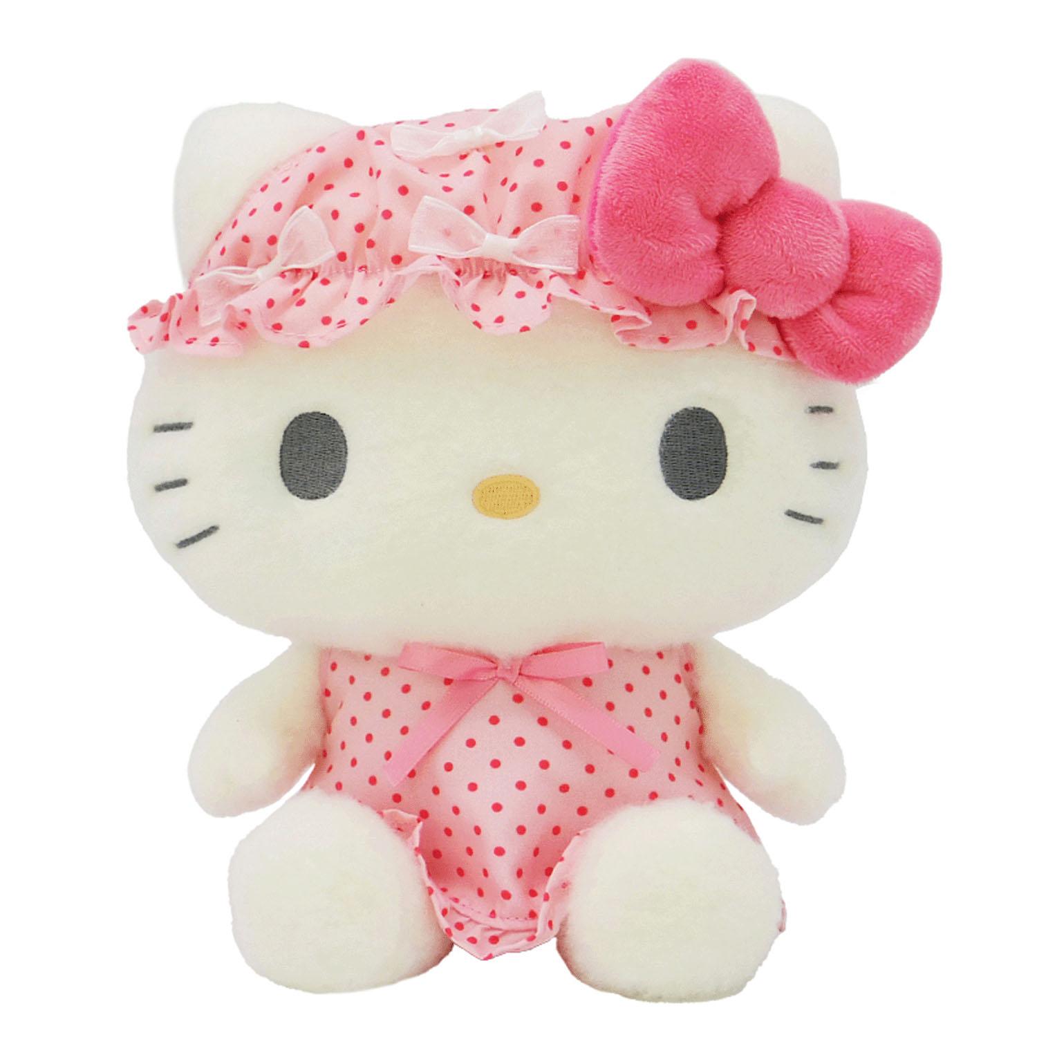 ナカジマコーポレーション(Nakajima Corporation) サンリオキャラクターズ ナイトキャップリボン ハローキティ ぬいぐるみ S 213815-25 H21.5×W18×D14cm