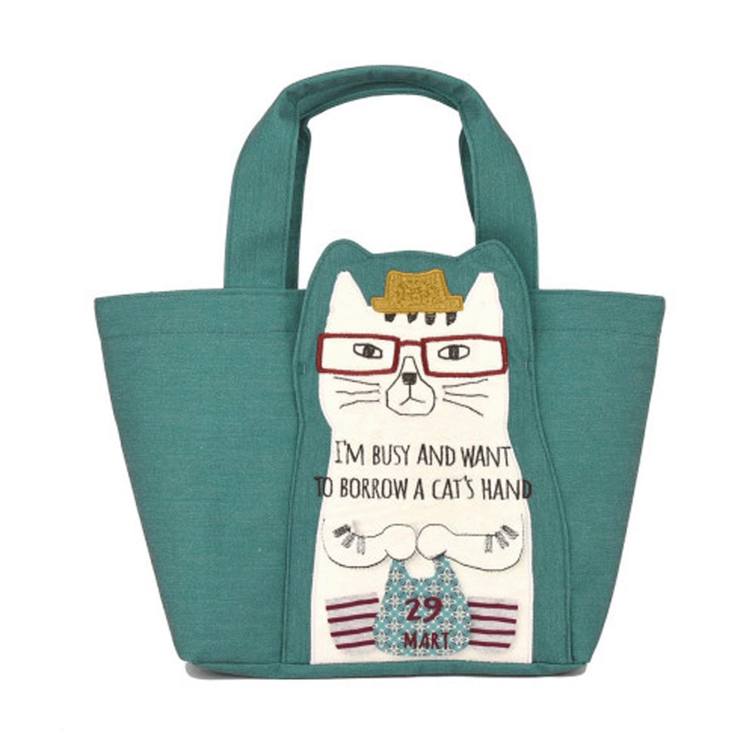 [クスグルジャパン] ハミポケバッグ ネコまるけハミポケバッグ レディース 258512 ブルーグリーン