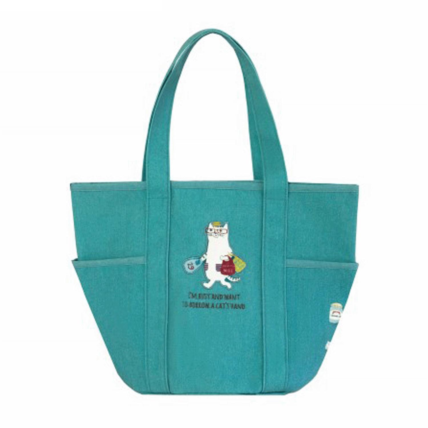 [クスグルジャパン] ネコまるけ バケツバッグ レディース 258513 ブルーグリーン