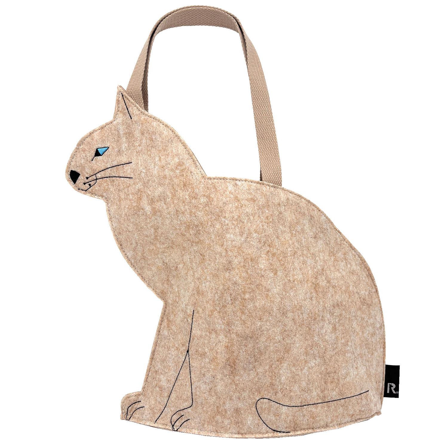 [ROOTOTE] [ルートート] トートバッグ レディース ネコ型 小さめ フェルト EU.デリ.オスワリネコ-B 3621 (01 シロ)
