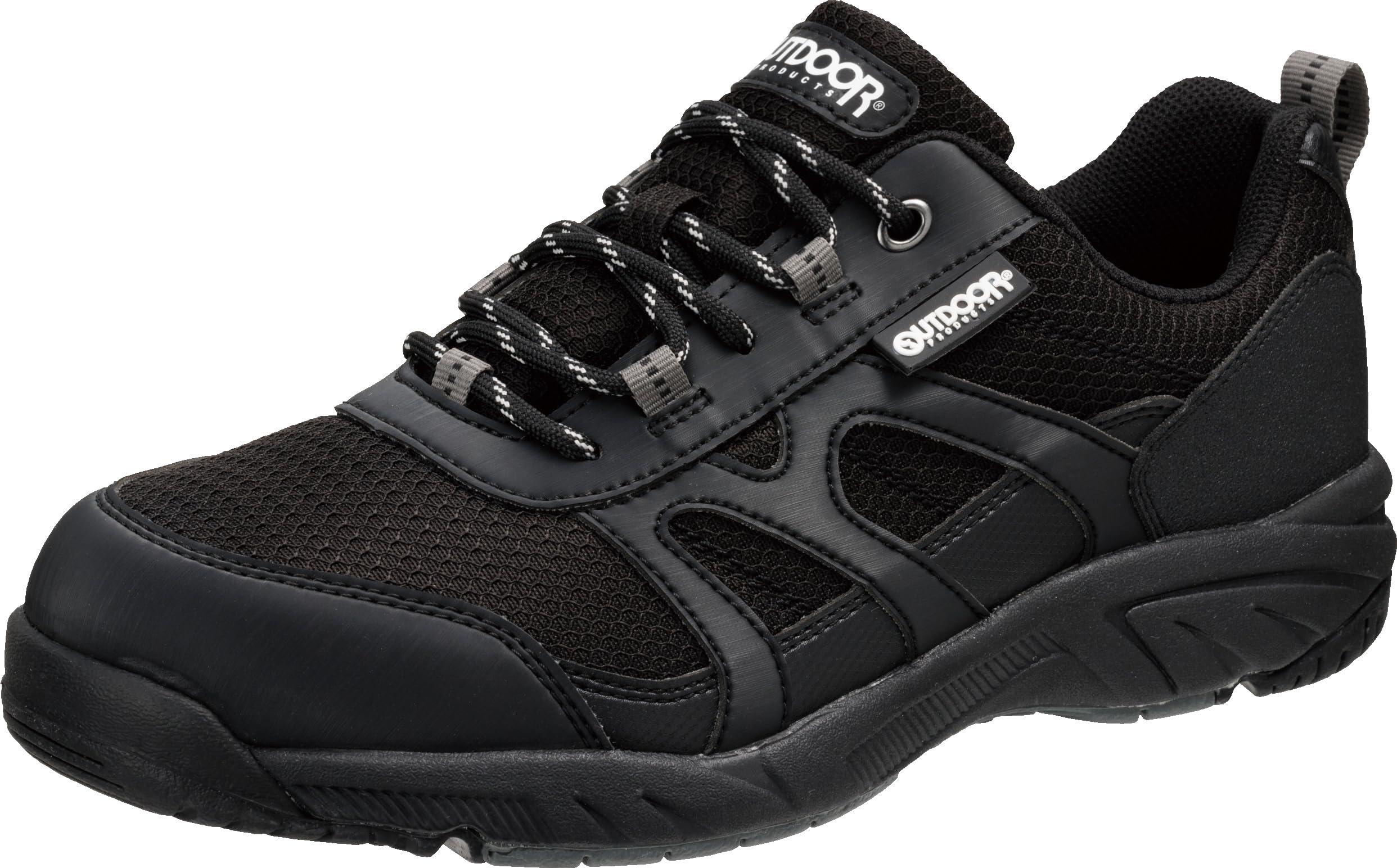 [アウトドアプロダクツ] アウトドアシューズ アウトドアプロダクツ 軽量トレッキングシューズ 防水仕様 レディース&メンズ アウトドア ウォーキング ローカット ブラック 24.5 cm 4E