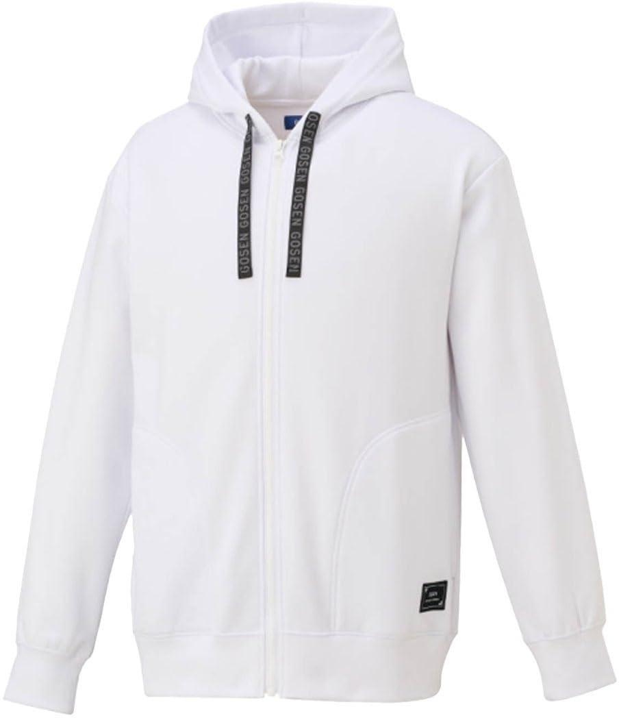 裏起毛ストレッチジップアップパーカー 30:ホワイト サイズ:L